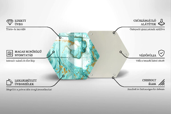 Tabla de cortar de vidrio Abstracción azul