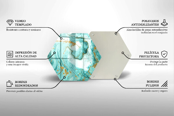 Tabla de cortar de vidrio Abstracción azul