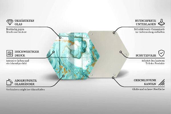 Tabla de cortar de vidrio Abstracción azul