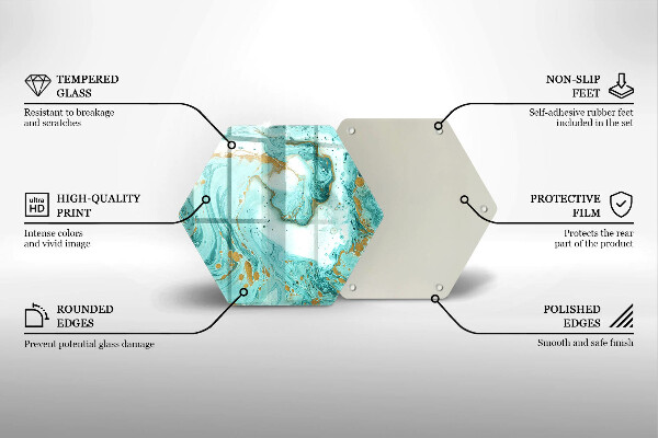 Tabla de cortar de vidrio Abstracción azul