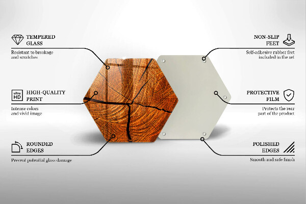 Tabla de cortar de vidrio Estructura de tronco de madera
