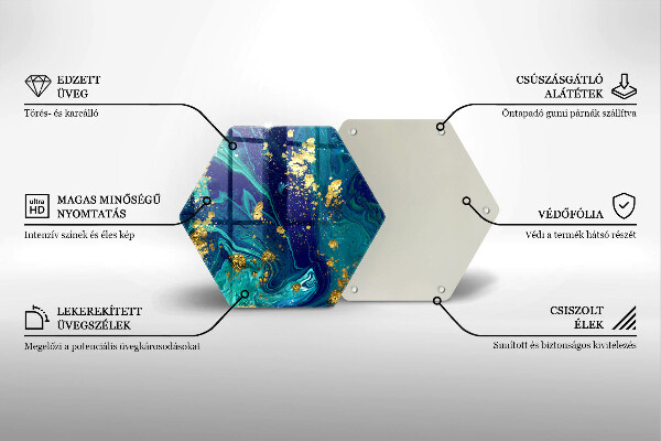 Tabla de cortar de vidrio Abstracción con oro