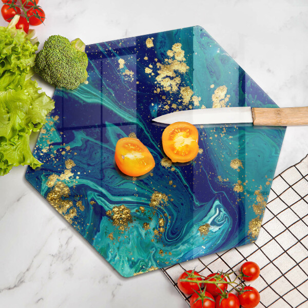 Tabla de cortar de vidrio Abstracción con oro