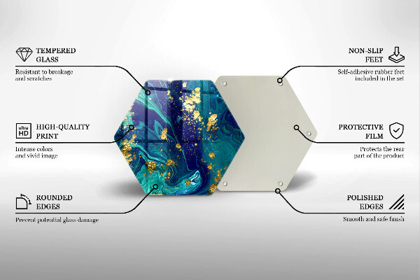 Tabla de cortar de vidrio Abstracción con oro