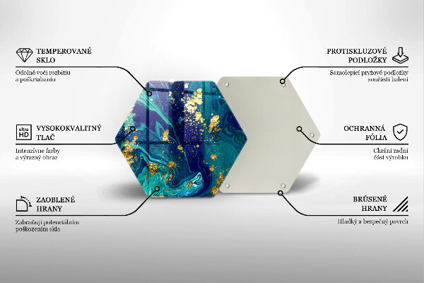 Tabla de cortar de vidrio Abstracción con oro