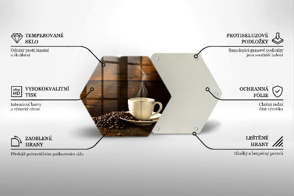 Tabla de cortar de vidrio Taza de café de madera