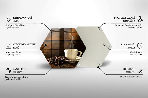 Tabla de cortar de vidrio Taza de café de madera