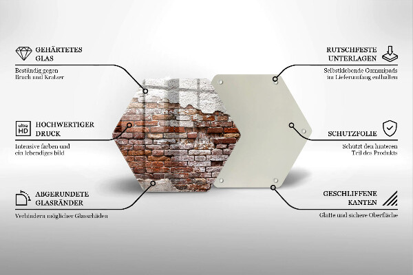 Tabla de cortar de vidrio Viejo muro de ladrillo y hormigón