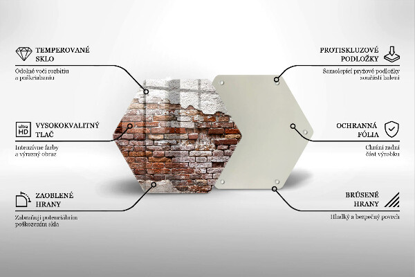 Tabla de cortar de vidrio Viejo muro de ladrillo y hormigón