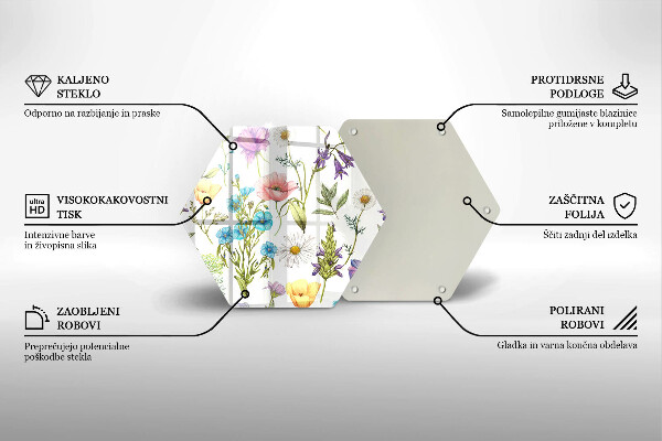 Tabla de cortar de vidrio Ilustración de flores