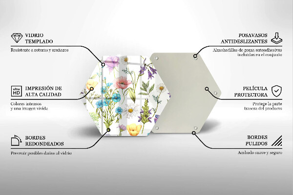 Tabla de cortar de vidrio Ilustración de flores