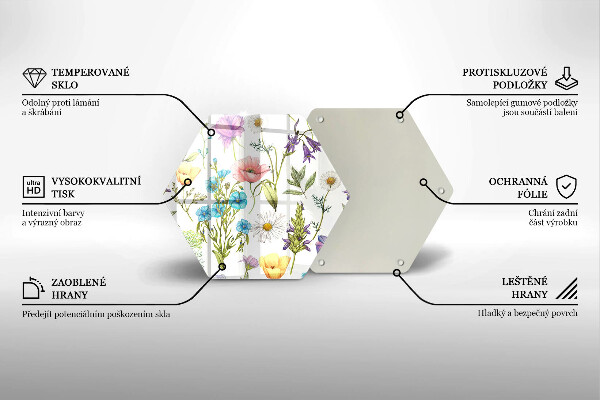 Tabla de cortar de vidrio Ilustración de flores