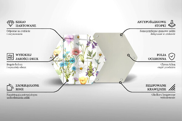 Tabla de cortar de vidrio Ilustración de flores