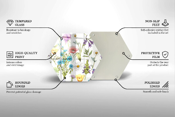 Tabla de cortar de vidrio Ilustración de flores