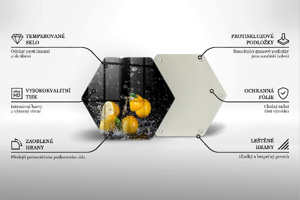 Tabla de cortar de vidrio Fruta jugosa de limón