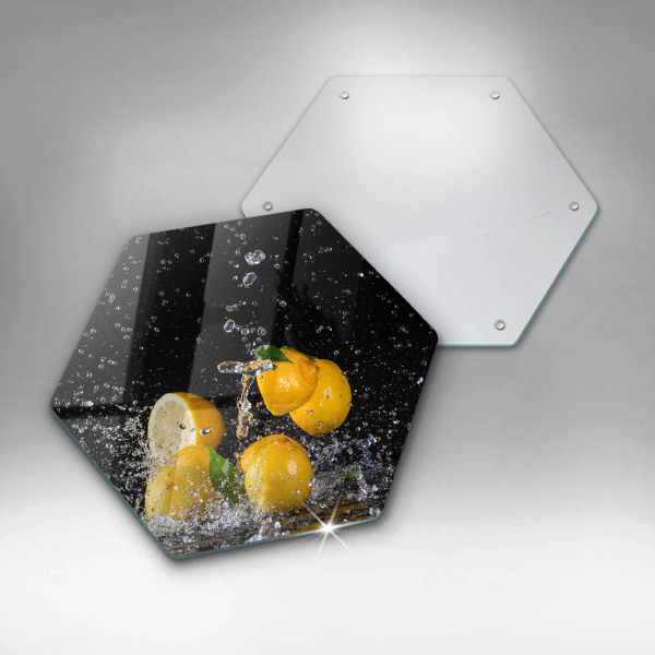 Tabla de cortar de vidrio Fruta jugosa de limón