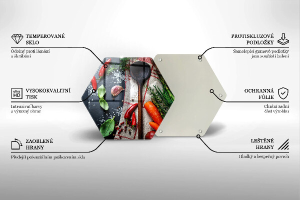 Tabla de cortar de vidrio Comida de cocina