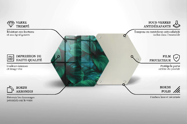 Tabla de cortar de vidrio Hojas de la selva