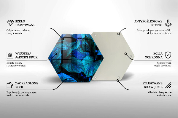 Tabla de cortar de vidrio Hojas de vegetación de la selva