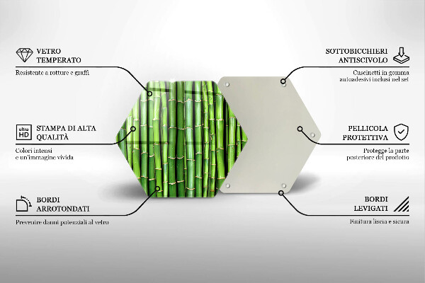 Tabla de cortar de vidrio Bambúes de la naturaleza