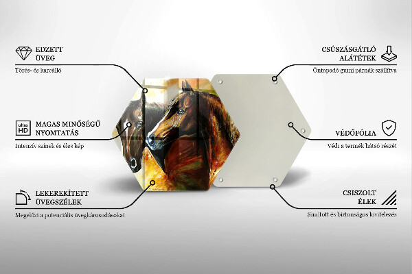 Tabla de cortar de vidrio Animales caballos
