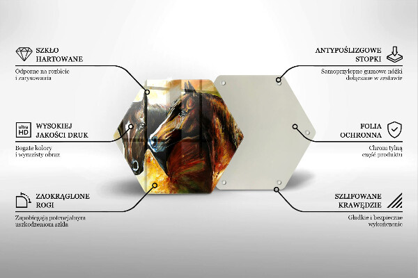 Tabla de cortar de vidrio Animales caballos
