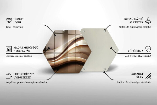 Tabla de cortar de vidrio Líneas suaves de abstracción