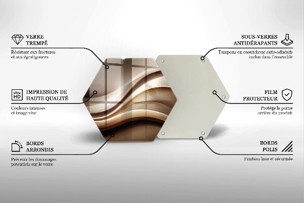 Tabla de cortar de vidrio Líneas suaves de abstracción