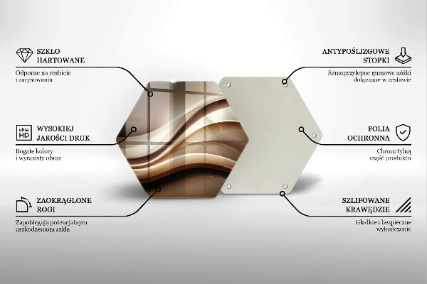 Tabla de cortar de vidrio Líneas suaves de abstracción
