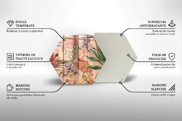 Tabla de cortar de vidrio Ilustración de flamencos