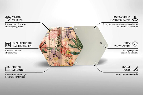 Tabla de cortar de vidrio Ilustración de flamencos