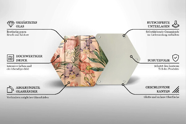 Tabla de cortar de vidrio Ilustración de flamencos