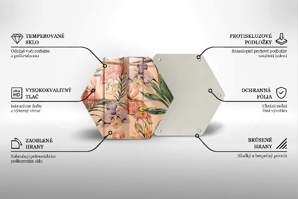 Tabla de cortar de vidrio Ilustración de flamencos