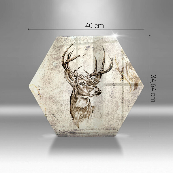 Tabla de cortar de vidrio Ilustración de animales ciervos