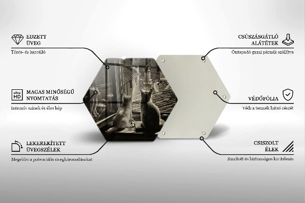 Tabla de cortar de vidrio Ventana y ciudad de gatos