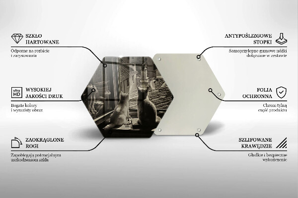 Tabla de cortar de vidrio Ventana y ciudad de gatos