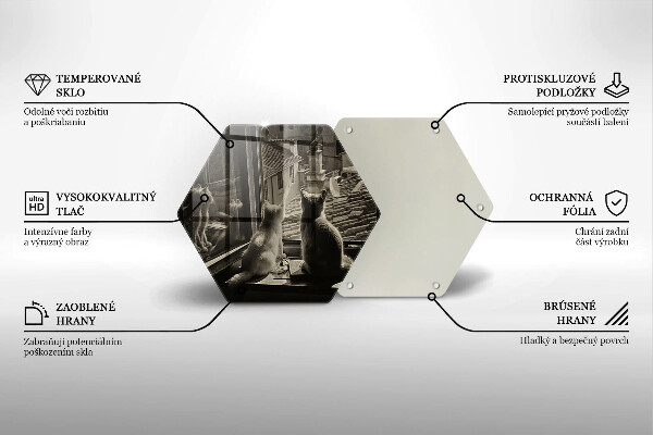 Tabla de cortar de vidrio Ventana y ciudad de gatos