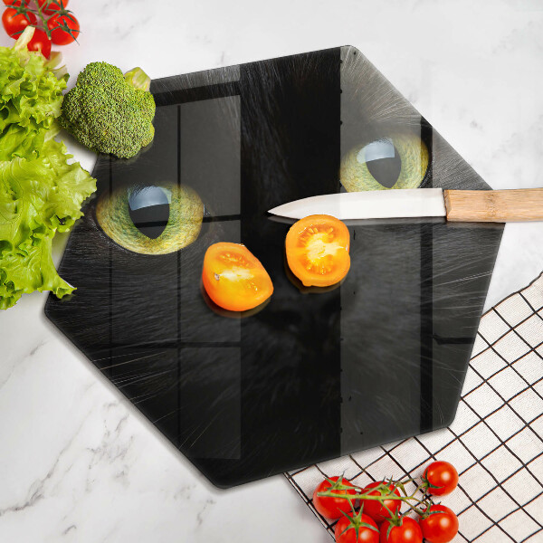 Tabla de cortar de vidrio Ojos de gato animales