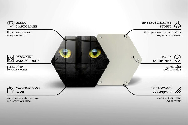 Tabla de cortar de vidrio Ojos de gato animales