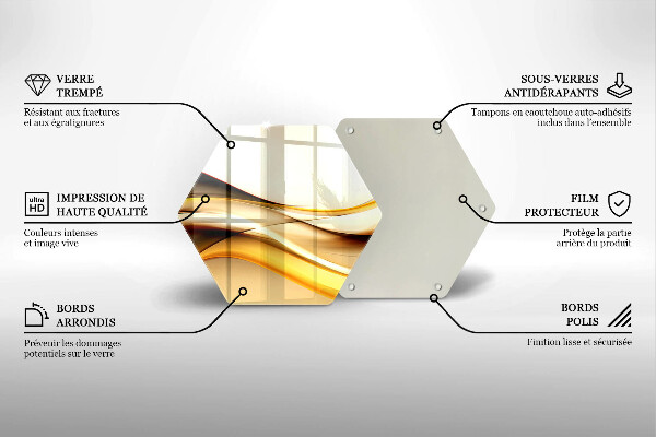 Tabla de cortar de vidrio Líneas de humo abstractas