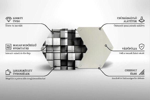 Tabla de cortar de vidrio Cuadrados abstractos 3d