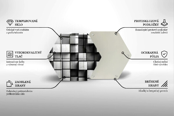 Tabla de cortar de vidrio Cuadrados abstractos 3d