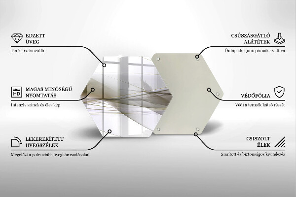 Tabla de cortar de vidrio Diseño de líneas abstractas