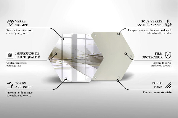 Tabla de cortar de vidrio Diseño de líneas abstractas