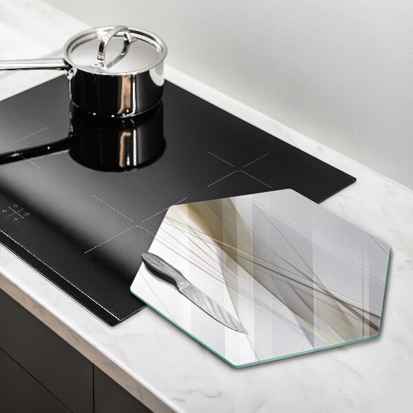 Tabla de cortar de vidrio Diseño de líneas abstractas