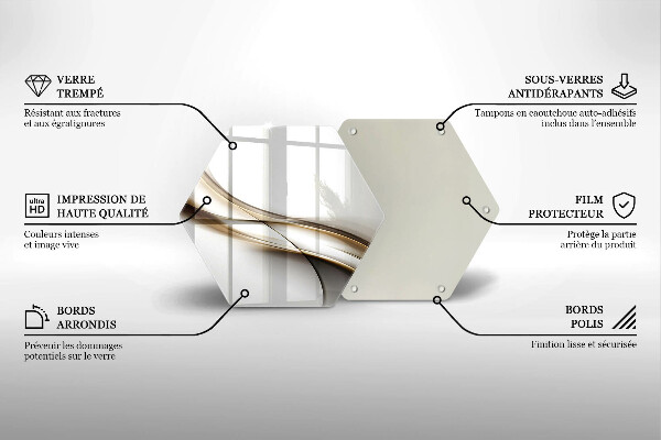 Tabla de cortar de vidrio Abstracción de líneas suaves