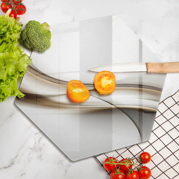 Tabla de cortar de vidrio Abstracción de líneas suaves