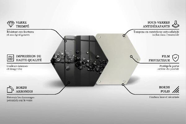 Tabla de cortar de vidrio Abstracción de formas 3d