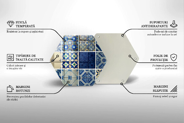 Tabla de cortar de vidrio Azulejos decorativos