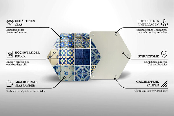 Tabla de cortar de vidrio Azulejos decorativos